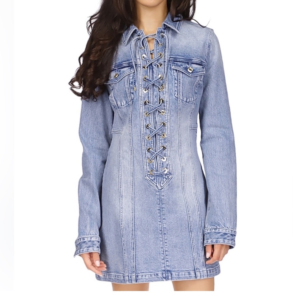 New Michael Kors lace up denim dress - Picture 13 of 13